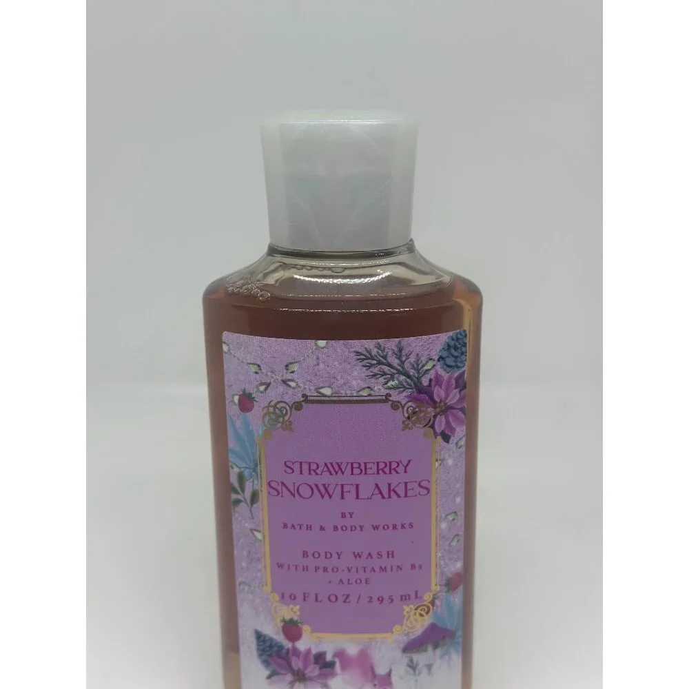 RARE‎ Bath & Body Works Strawberry Snowflakes Body Wash – 10oz Shower Gel, NEW